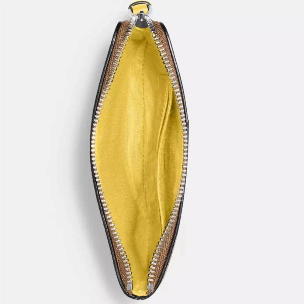 Coach Brown and Yellow Signature Wristlet